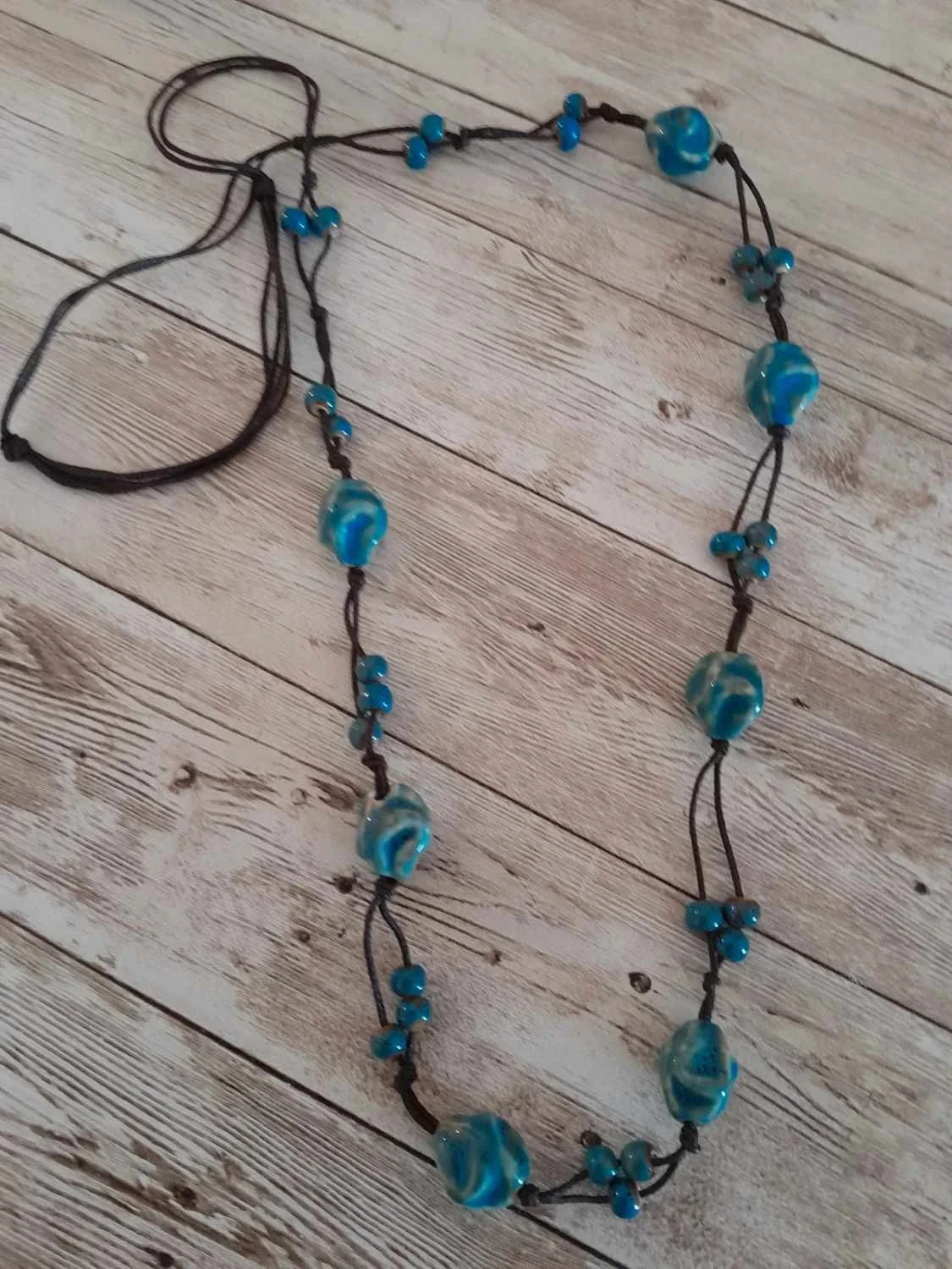 Collar de cerámica, azul, estilo Bohemio – photo 6